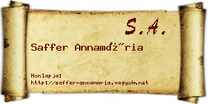 Saffer Annamária névjegykártya